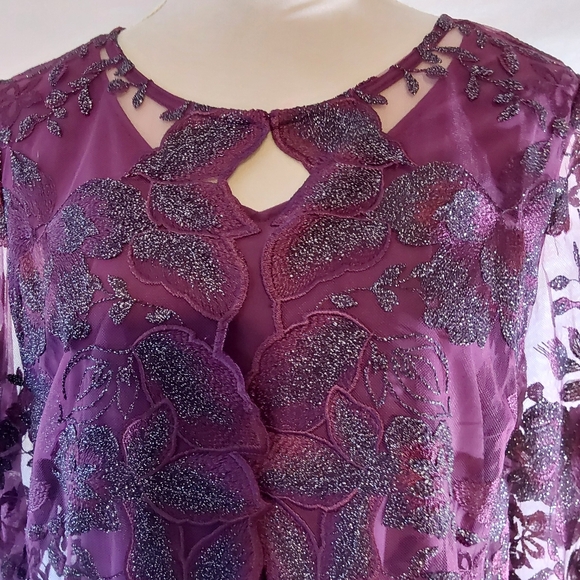 Alex Evening Petite twin set Top Blouse Large PWith Matching Pants Petite Large - Picture 3 of 12